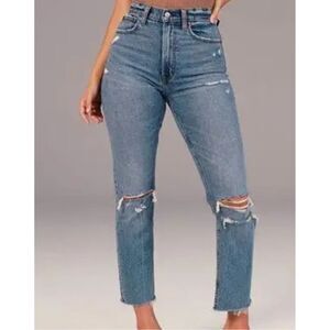 Abercrombie & Fitch The Ankle Straight Ultra High Rise Curve Love, Size 25 (B2)